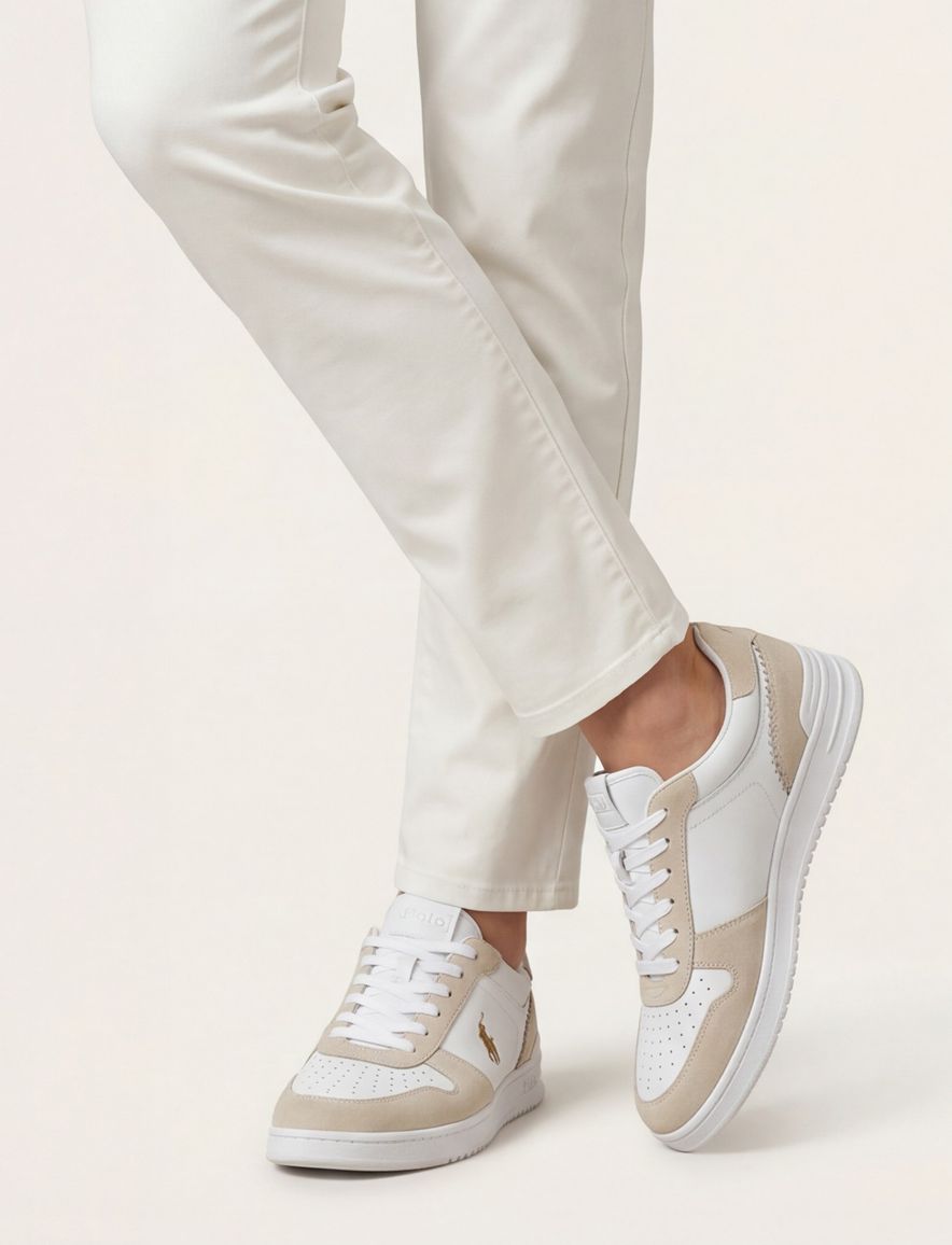Witte sneakers Polo Ralph Lauren beige logo