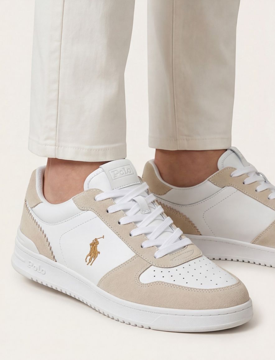 Witte sneakers Polo Ralph Lauren beige logo