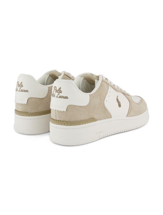 Polo Ralph Lauren witte sneakers beige logo