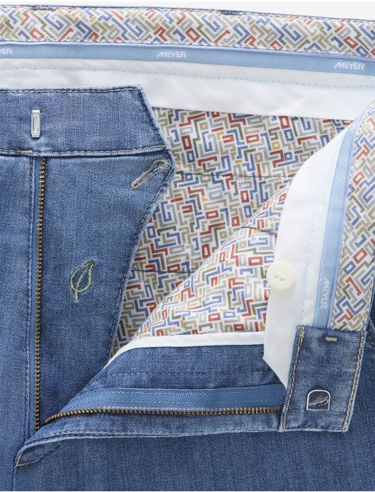 Meyer 5-pockt jeans Bonn blauw denim