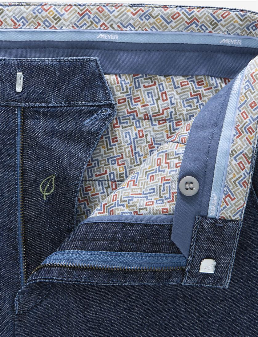 5-pockt jeans Meyer Bonn donkerblauw normale fit denim