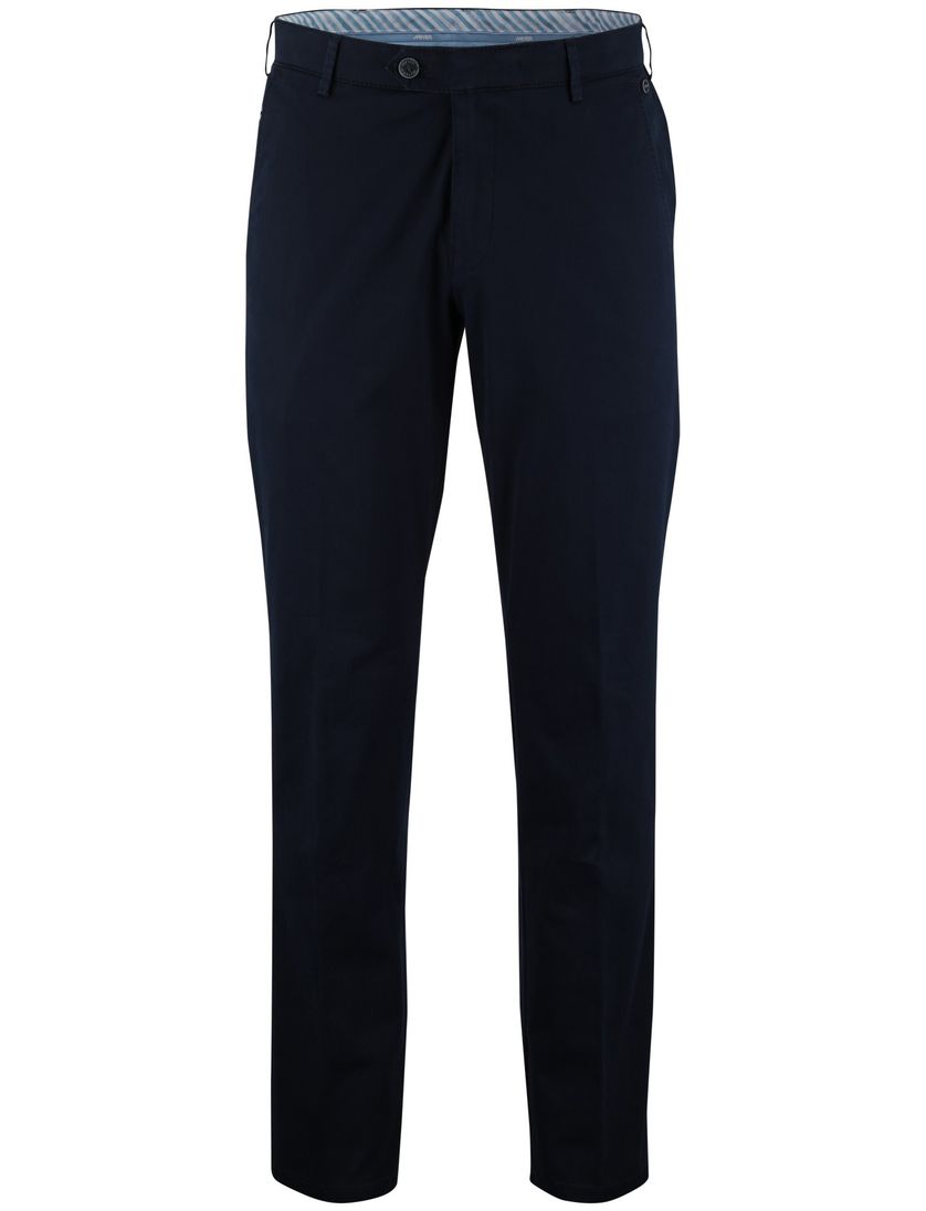 Pantalon katoen flatfront model donkerblauw normale fit