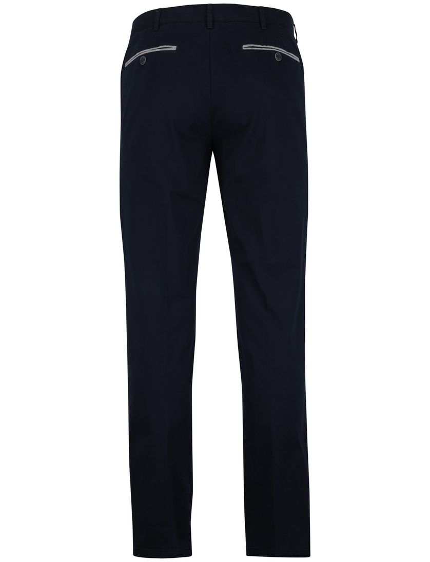 Pantalon katoen flatfront model donkerblauw normale fit