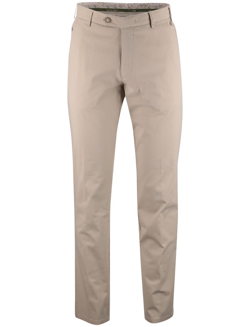 Pantalon Meyer beige flatfront normale fit