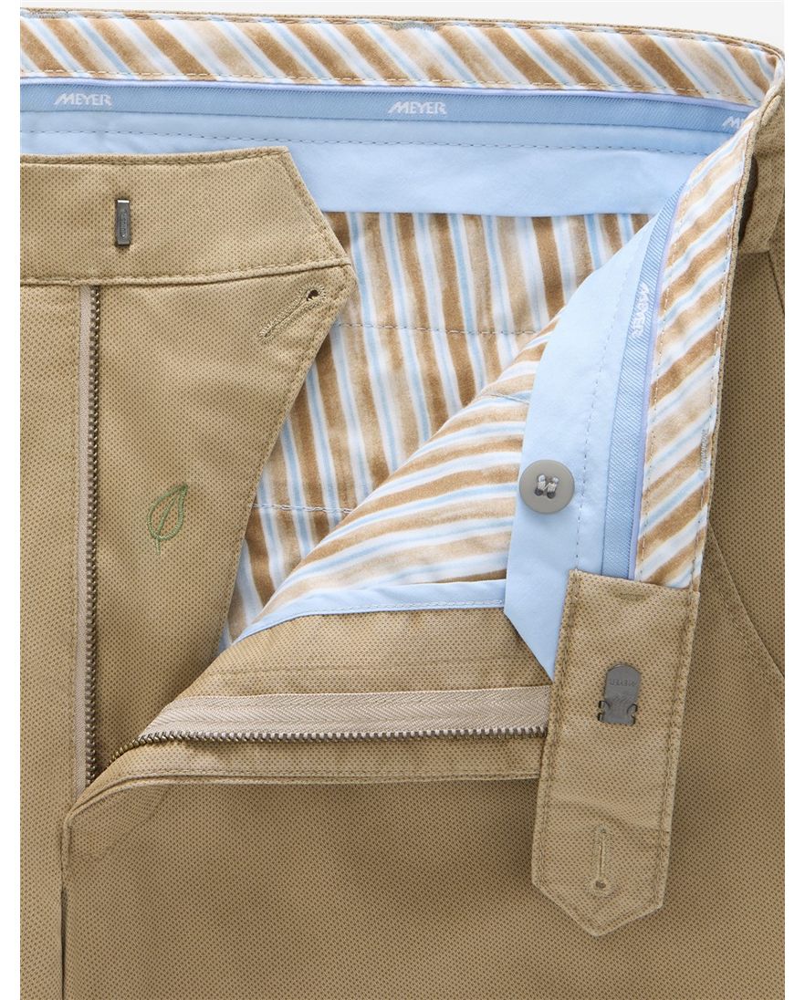 Camel pantalon flat front Meyer Bonn bio katoen