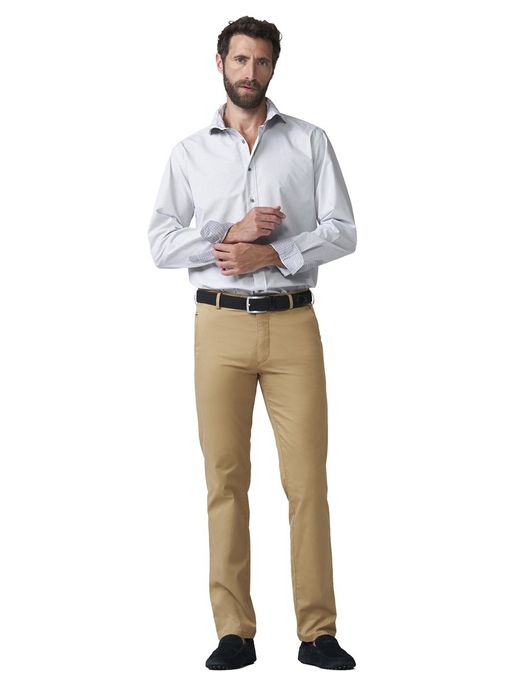 Meyer Bonn pantalon flat front camel effen