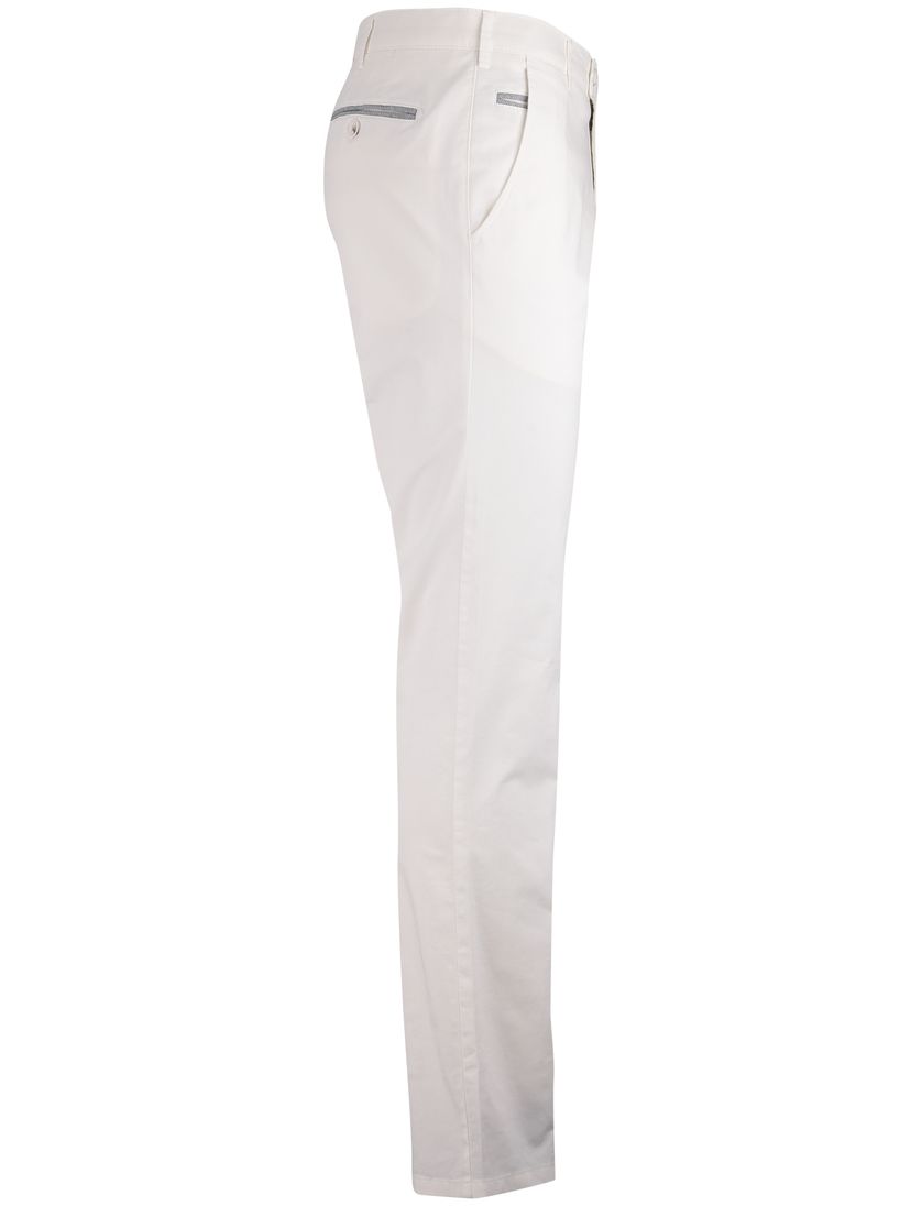 Pantalon flatfront model wit Meyer normale fit