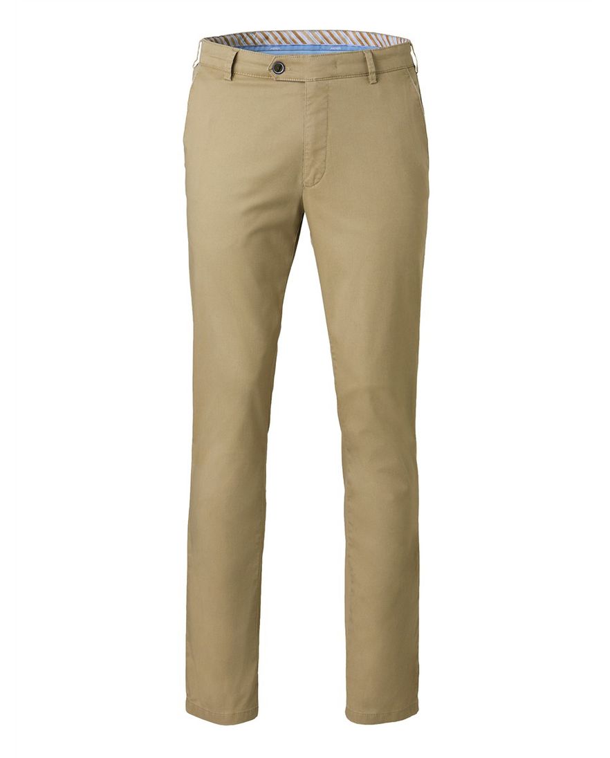 Chino flat front camel Meyer New York katoen