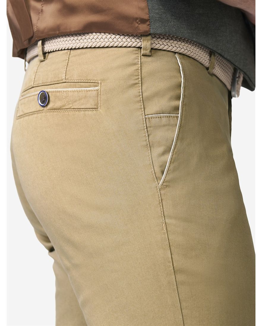 Chino flat front camel Meyer New York katoen