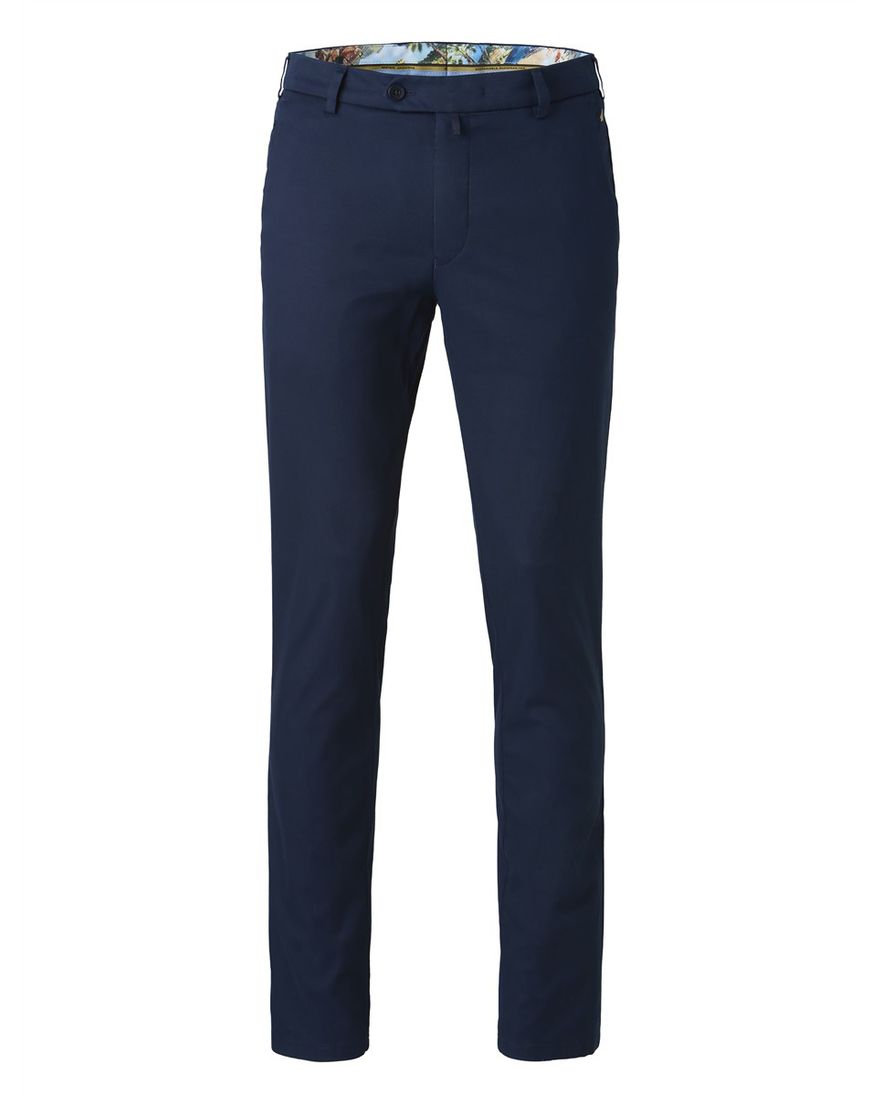 flat front chino donkerblauw Meyer Bonn zijde