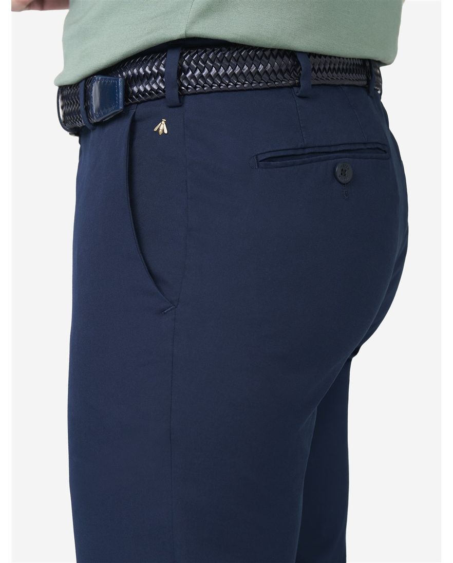 flat front chino donkerblauw Meyer Bonn zijde