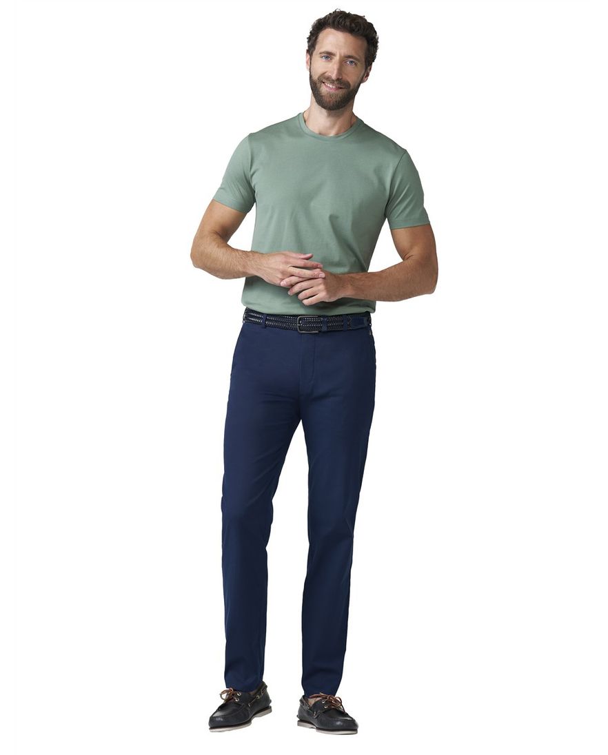 flat front chino donkerblauw Meyer Bonn zijde