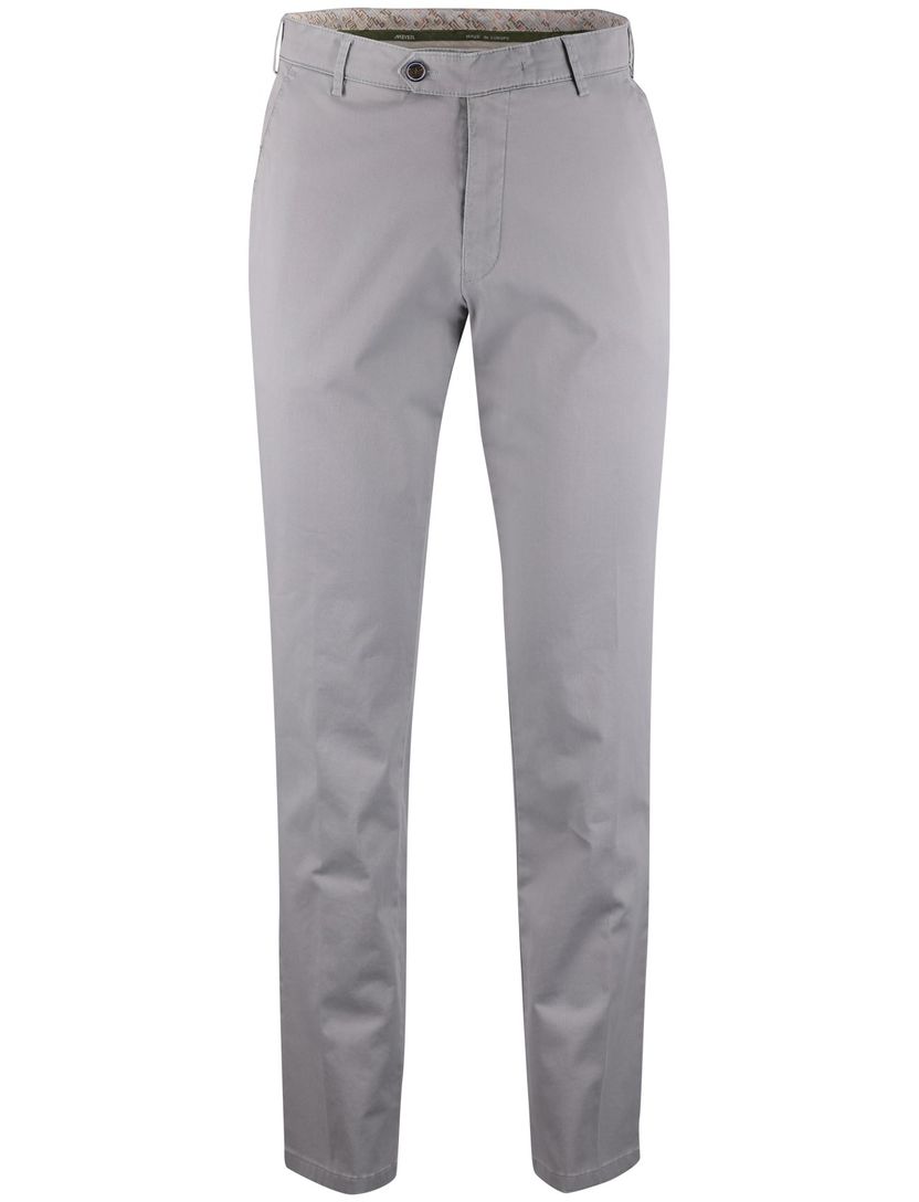 Pantalon Meyer New York grijs flatfront normale fit
