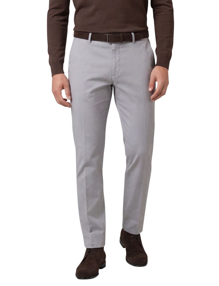 Grijze pantalon Meyer New York flatfront normale fit