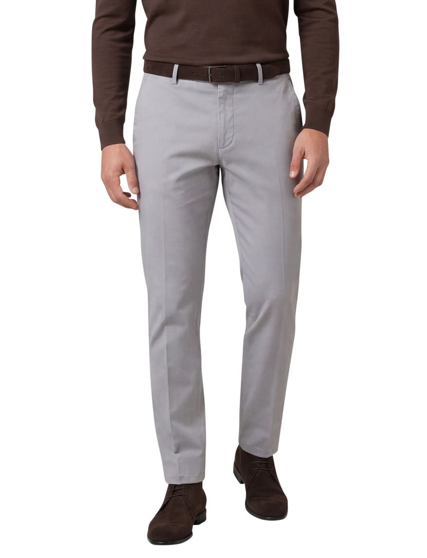Pantalon Meyer New York grijs flatfront normale fit
