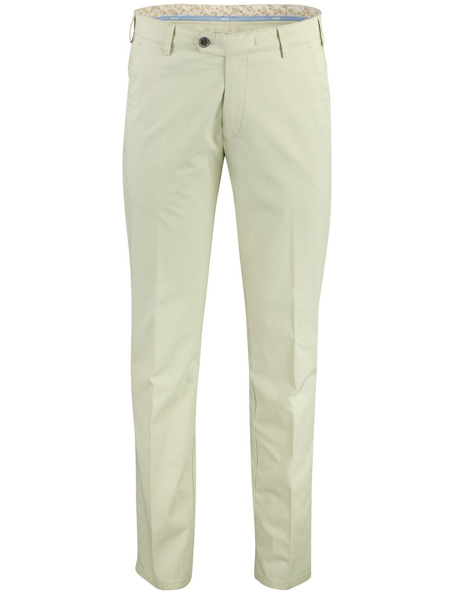 Beige pantalon Meyer normale fit flatfront zonder omslag