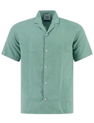 A Fish Named Fred A Fish Named Fred overhemd korte mouw groen wide collar