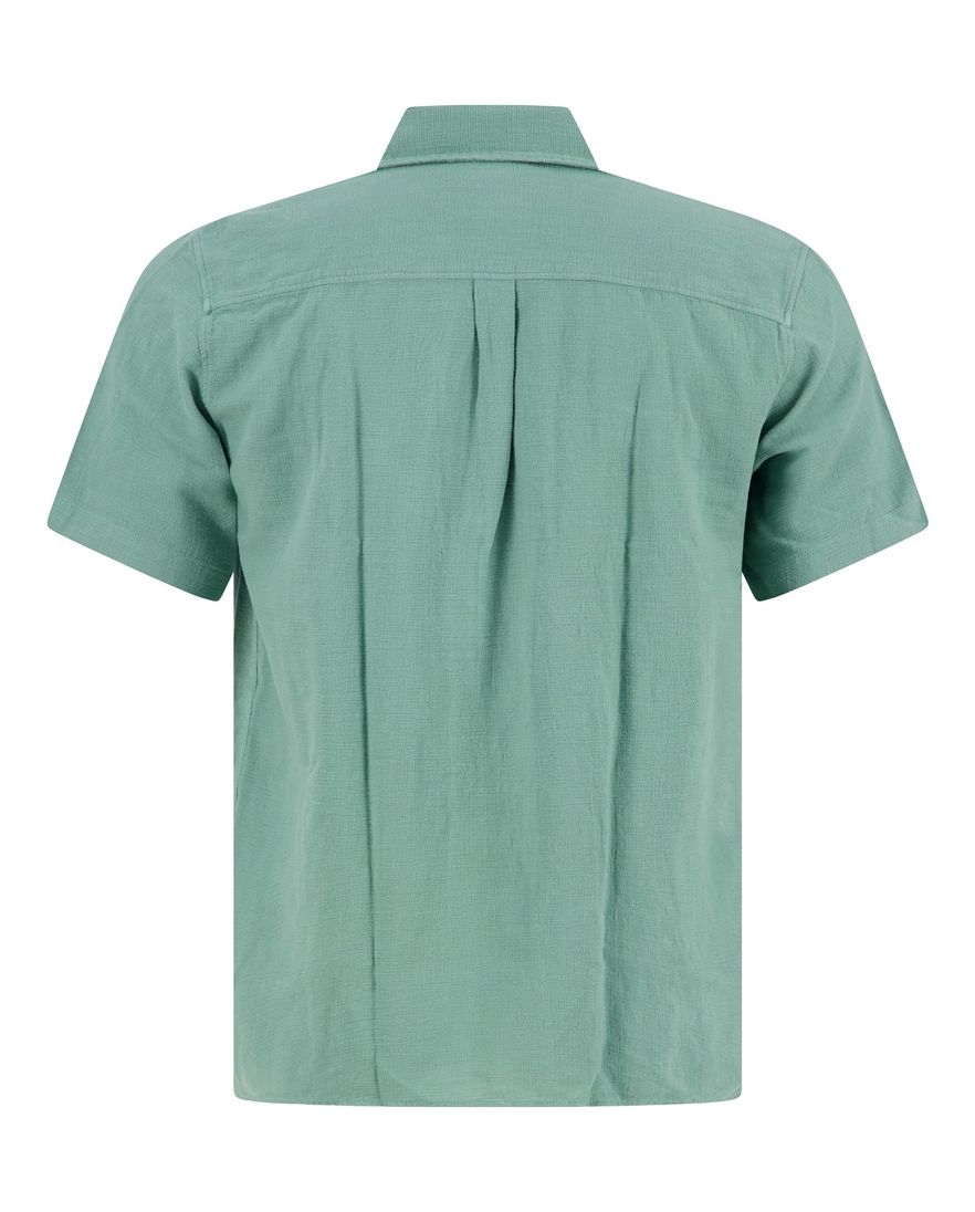 A Fish Named Fred overhemd korte mouw groen wide collar