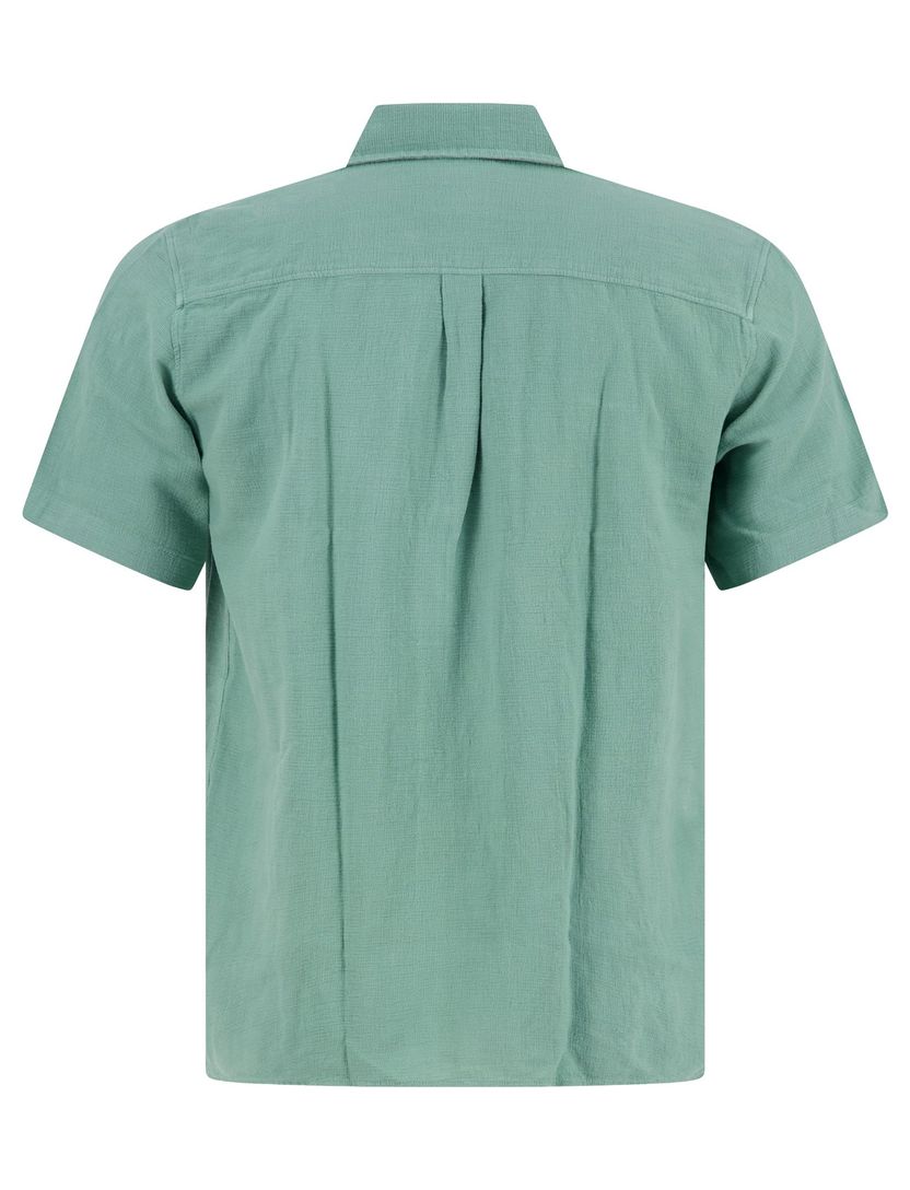 overhemd met witte knopen A Fish Named Fred korte mouw groen