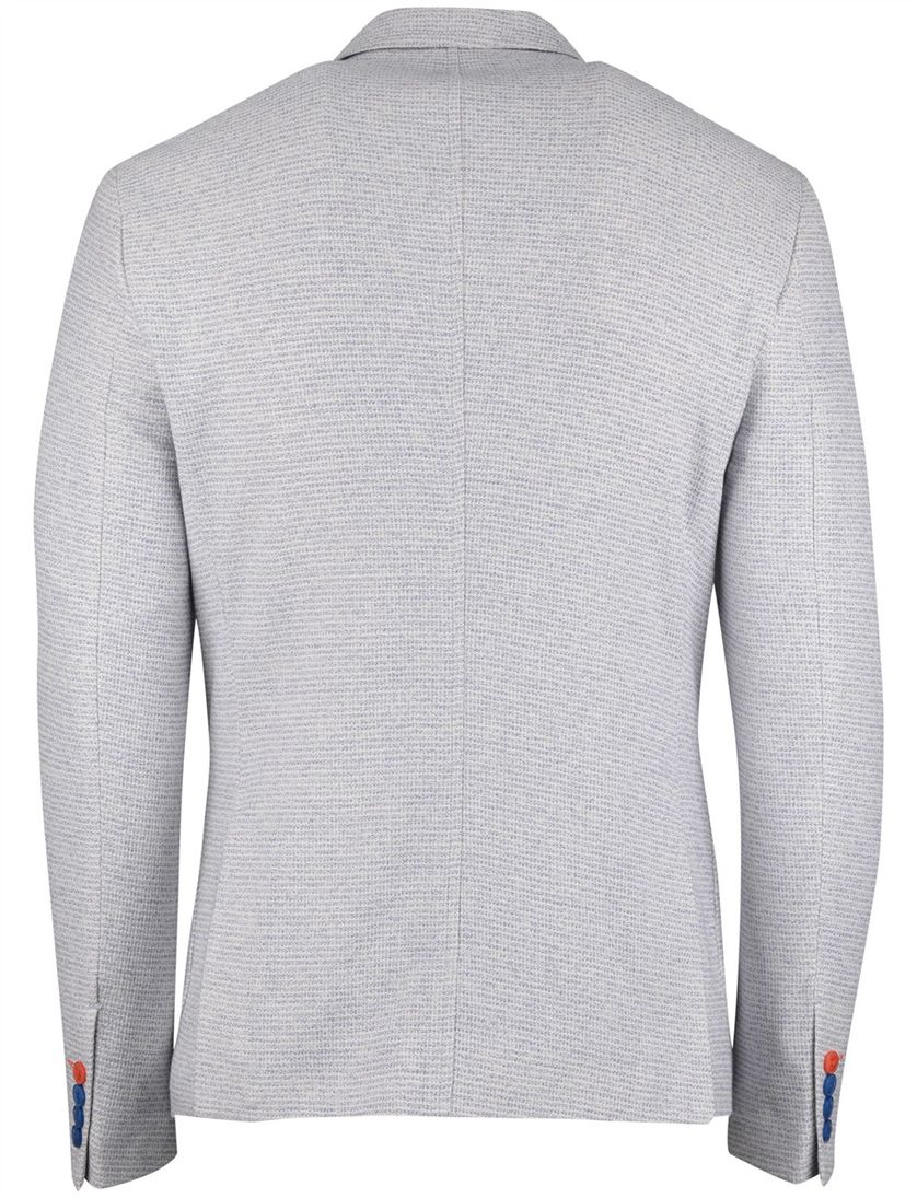 A Fish Named Fred colbert gemeleerd lichtblauw katoen slim fit