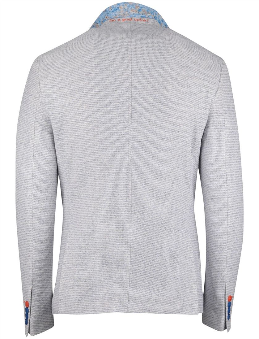 A Fish Named Fred colbert gemeleerd lichtblauw katoen slim fit