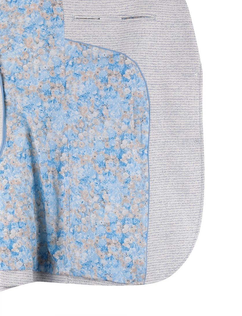 A Fish Named Fred colbert gemeleerd lichtblauw katoen slim fit