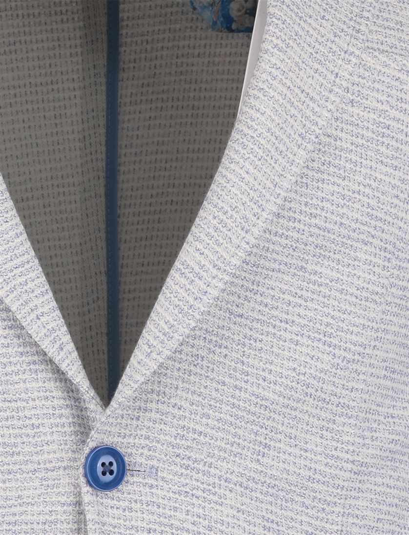 A Fish Named Fred colbert gemeleerd lichtblauw katoen slim fit