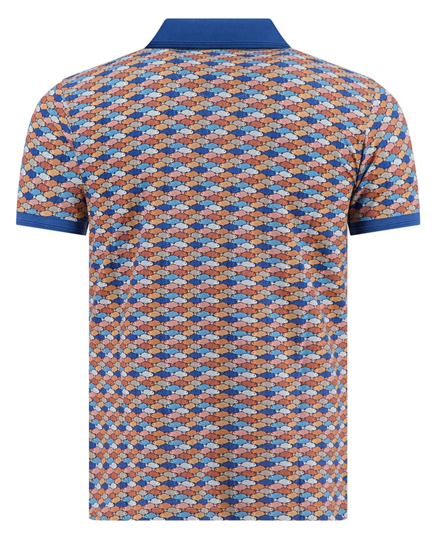 multicolor poloshirt A Fish Named Fred print 3 knoops