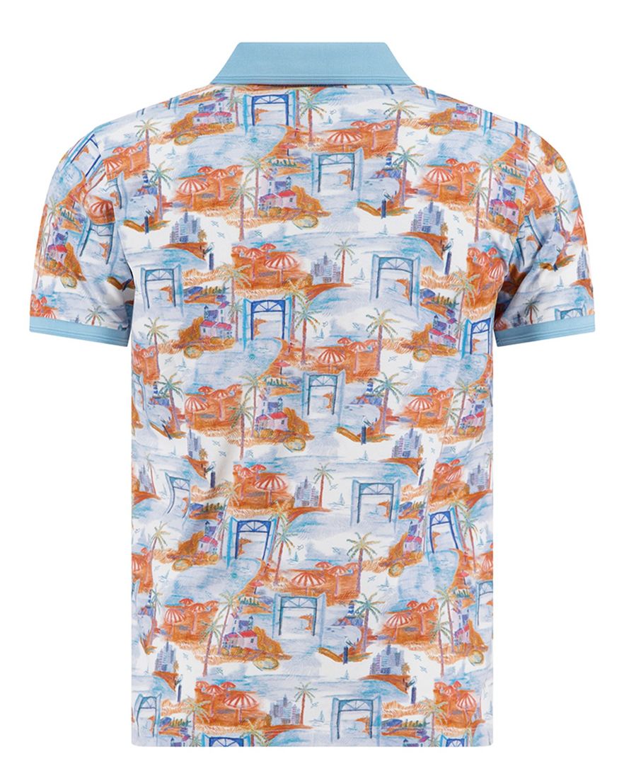 lichtblauw poloshirt A Fish Named Fred 3 knoops