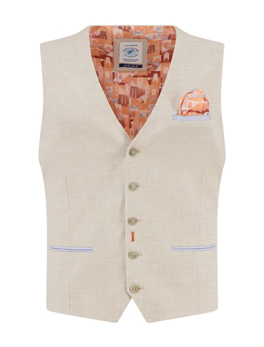 A Fish Named Fred gilet beige effen