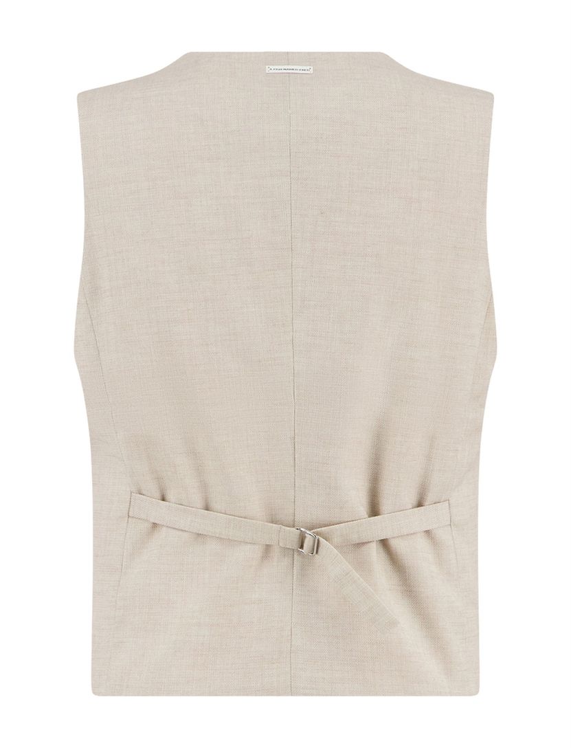 gilet A Fish Named Fred beige effen normale fit oranje print binnen