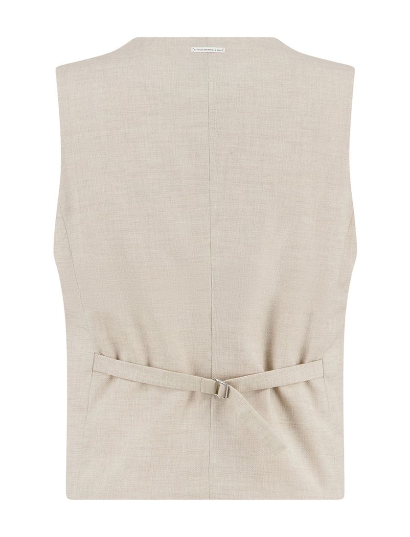 gilet A Fish Named Fred beige effen normale fit oranje print binnen