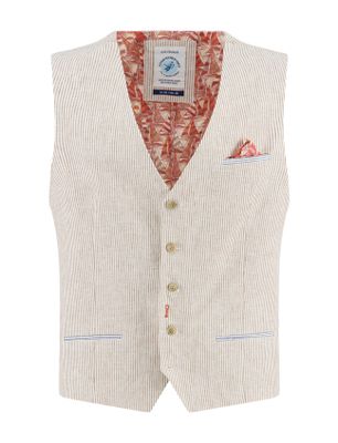 A Fish Named Fred A Fish Named Fred gilet beige gestreept normale fit