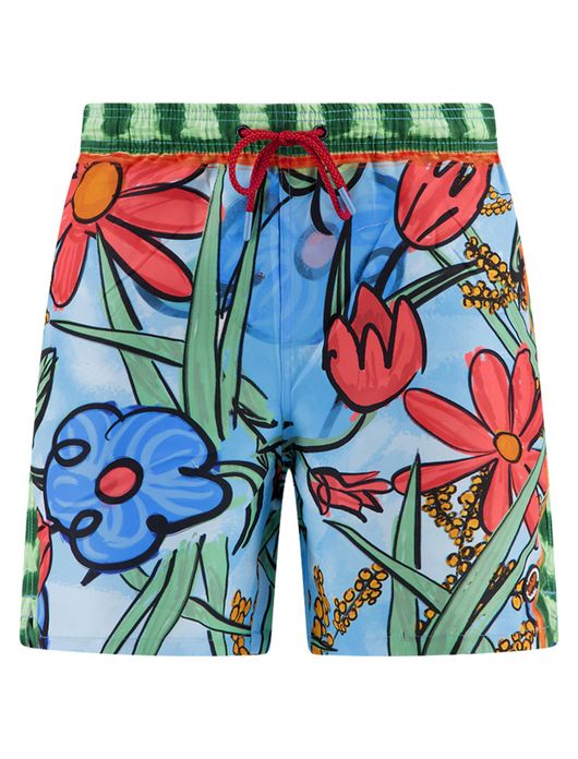 A Fish Named Fred zwembroek blauw geprint