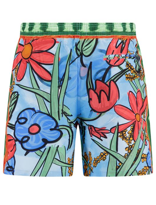 A Fish Named Fred zwembroek blauw geprint