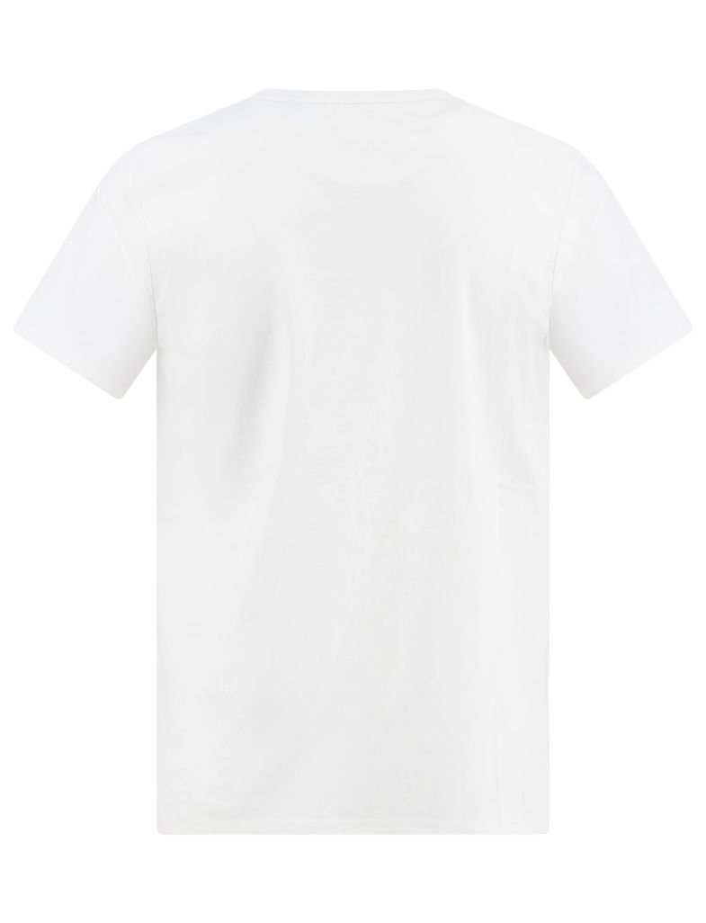 T-shirt ronde hals wit A Fish Named Fred met vis opdruk katoen