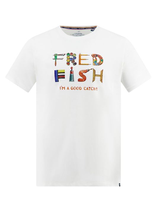 A Fish Named Fred T-shirt wit met print