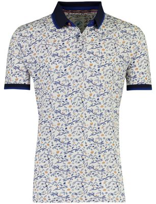 A Fish Named Fred Korte mouw polo A Fish Named Fred beige citrus print