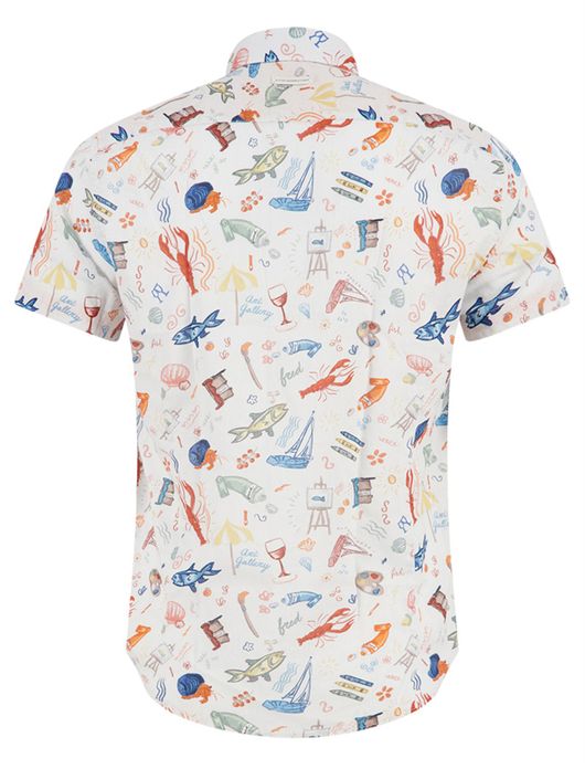 A Fish Named Fred overhemd wit geprint