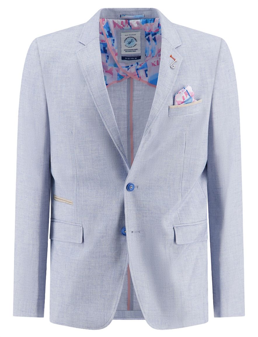 A Fish Named Fred colbert lichtblauw effen polyester