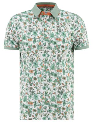 A Fish Named Fred polo A Fish Named Fred groen korte mouw bloem print