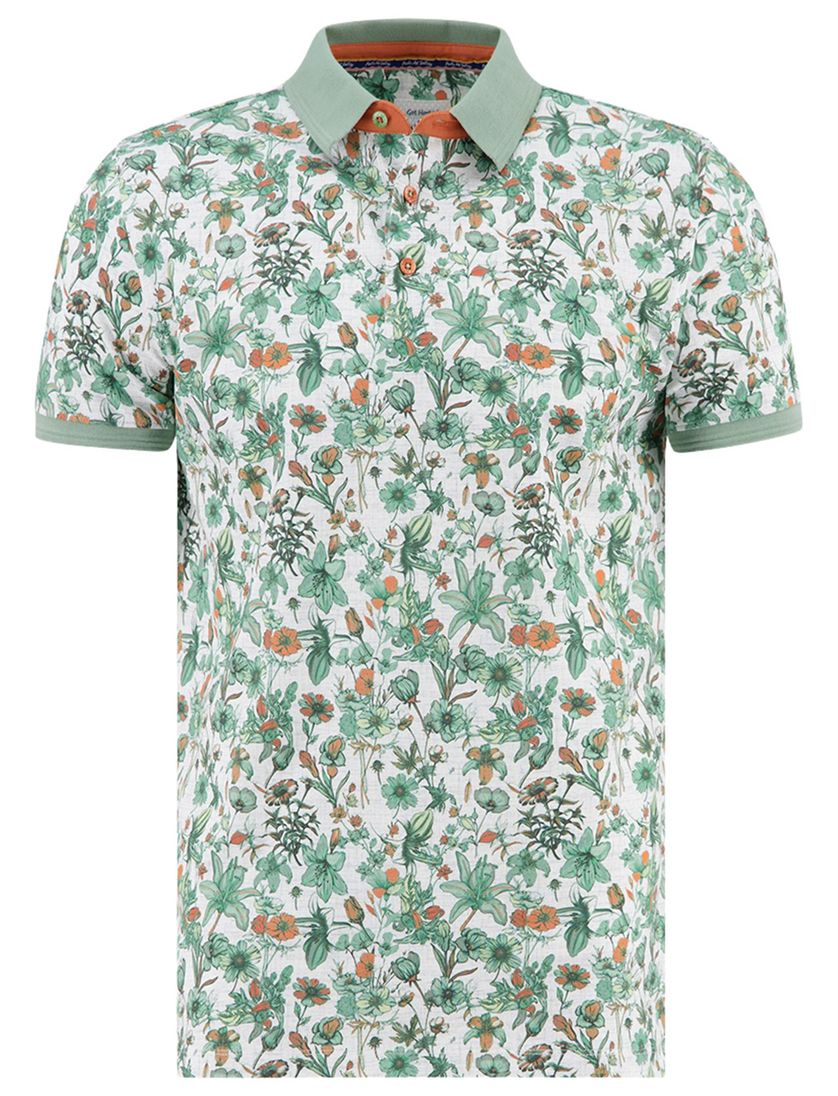 polo A Fish Named Fred groen korte mouw bloem print