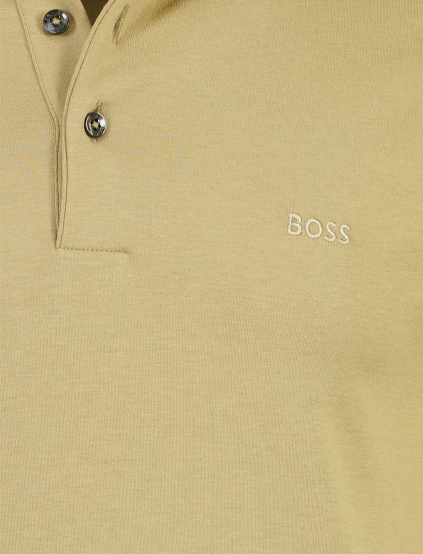 beige poloshirt Boss Black Pado jersey effen