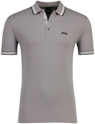 Hugo Boss Polo Boss Green Paddy grijs poloshirt zwart logo
