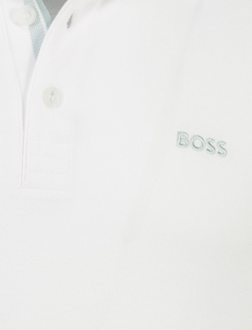Poloshirt Boss Green paddy 3 knoops wit pique