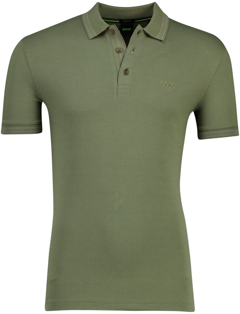 Polo Boss Green Paddy regular fit logo groen