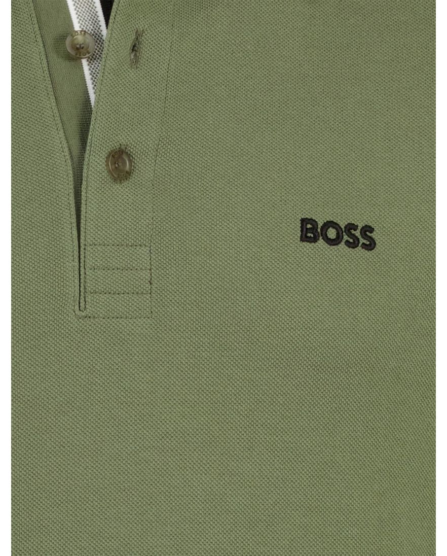 Boss Green Paddy poloshirt regular fit groen 3 knopen