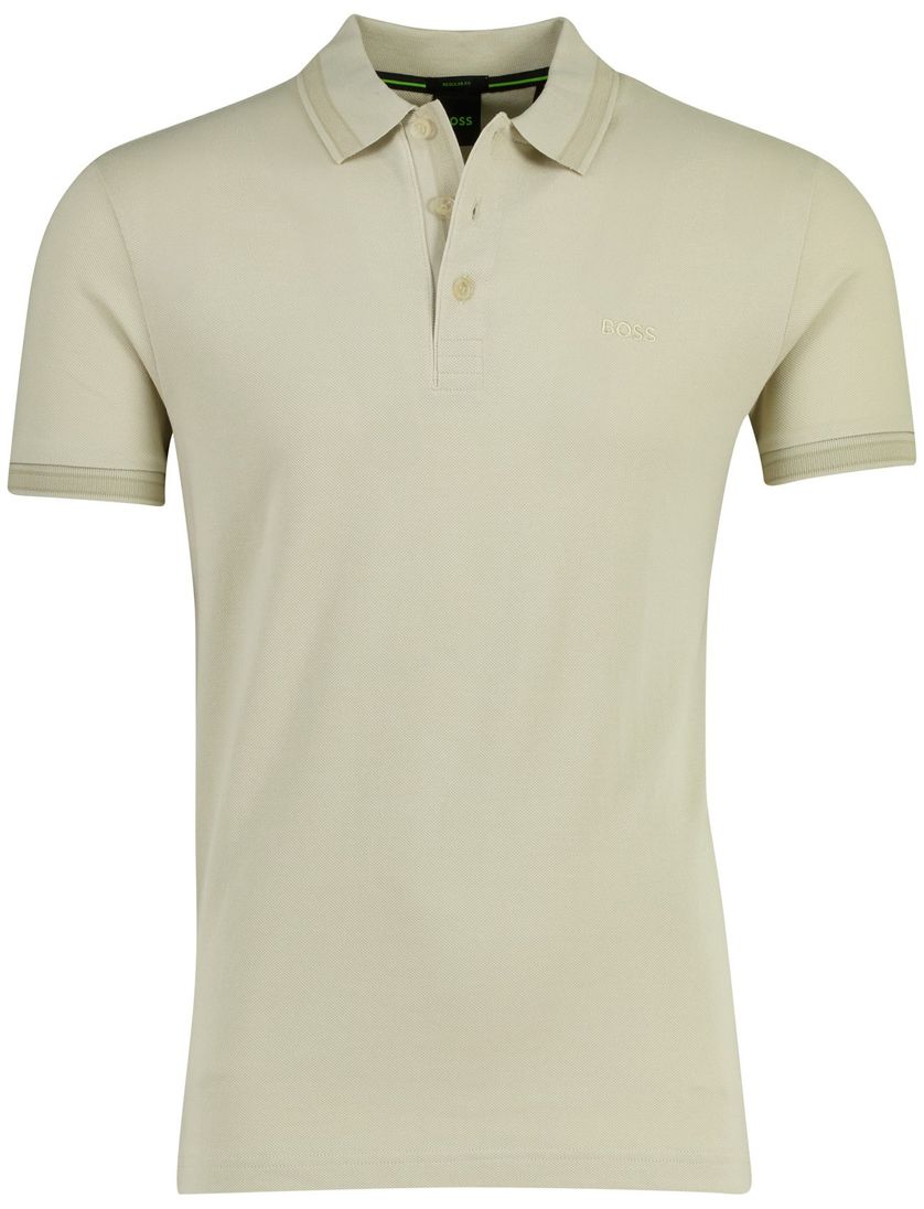 Poloshirt Boss Green Paddy beige 3 knoops pique