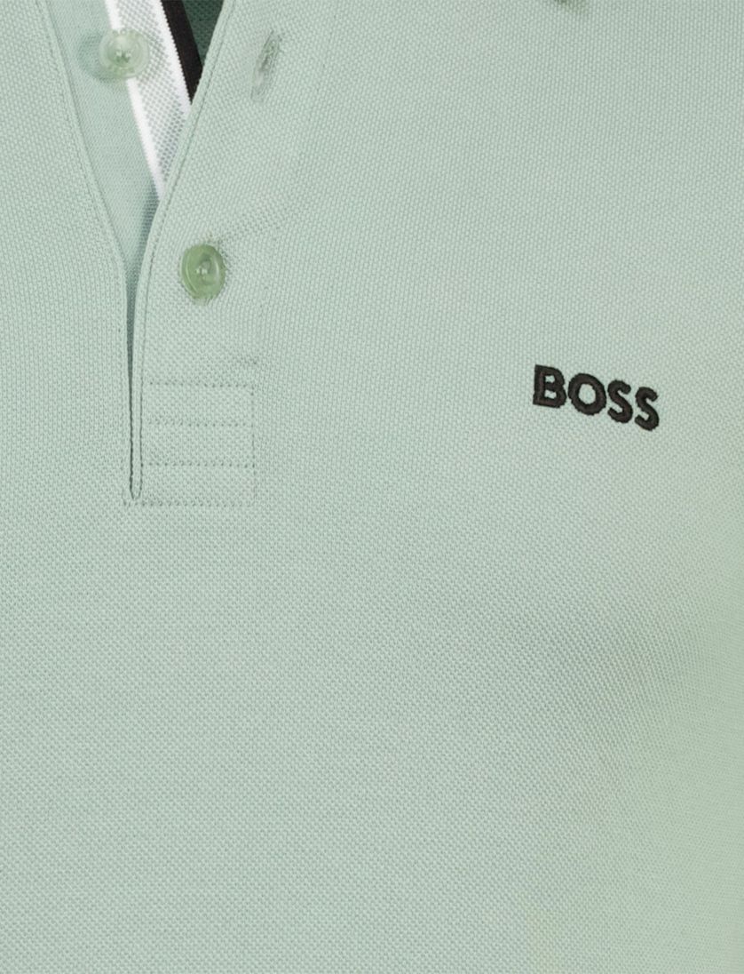 Poloshirt Boss Green paddy 3 knoops groen pique