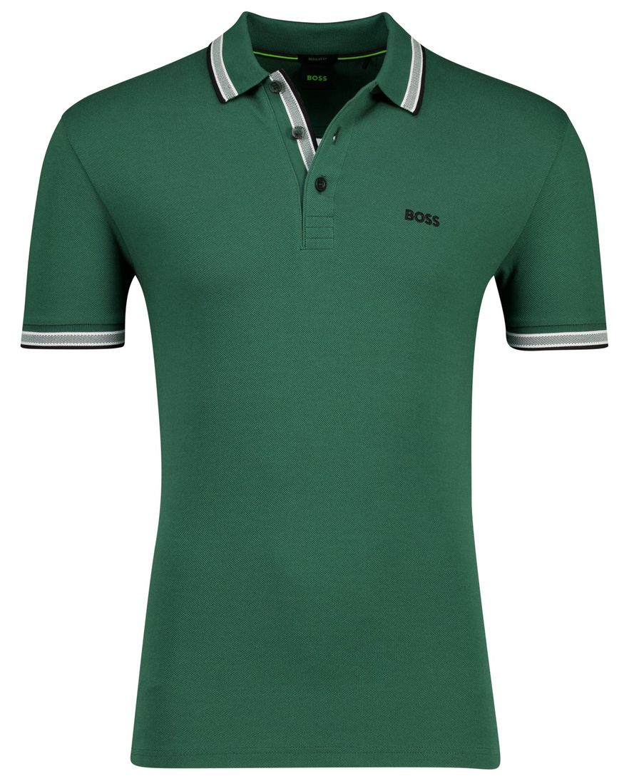 Boss Green Paddy polo regular fit pique groen